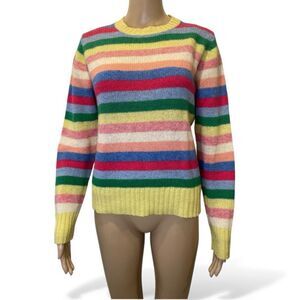 Holt Renfrew Colorful Striped Crewneck Multicolor Sweater  size 38